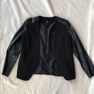 Black sleek faux leather jacket